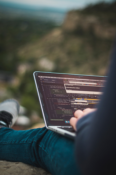 Working on a game outdoors